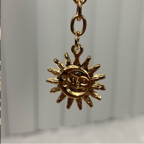 Celestial Crescent Moon Multi Layer Chain Statement Belt Metal Waist Belt Gold - Picture 6 of 13